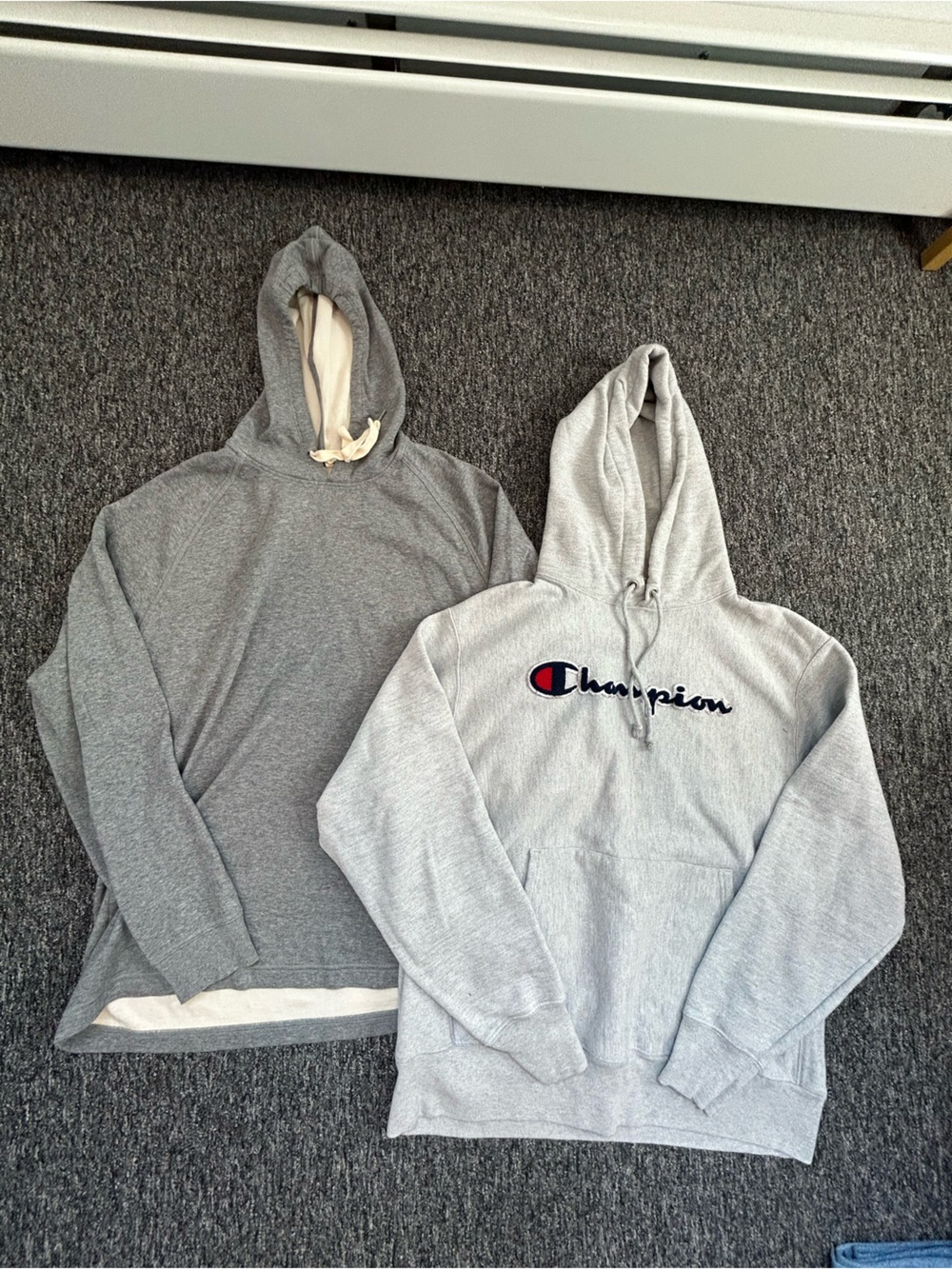 Champion Gray Hoodies Duo — Light & Heather Gray Pullover Set